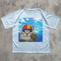 Happy Cat Dreamcore Cats Brainrot Meme Tee Silly Kitten Tee Cat Lover Weird Tees Gen Humor