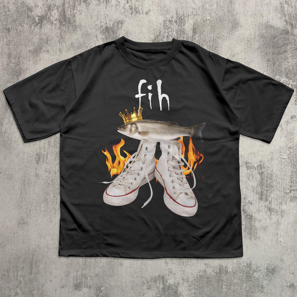 Fih Meme Fish Unhinged Clothes Ironic Tees Stupid Weird Tee Brainro Silly Cringy