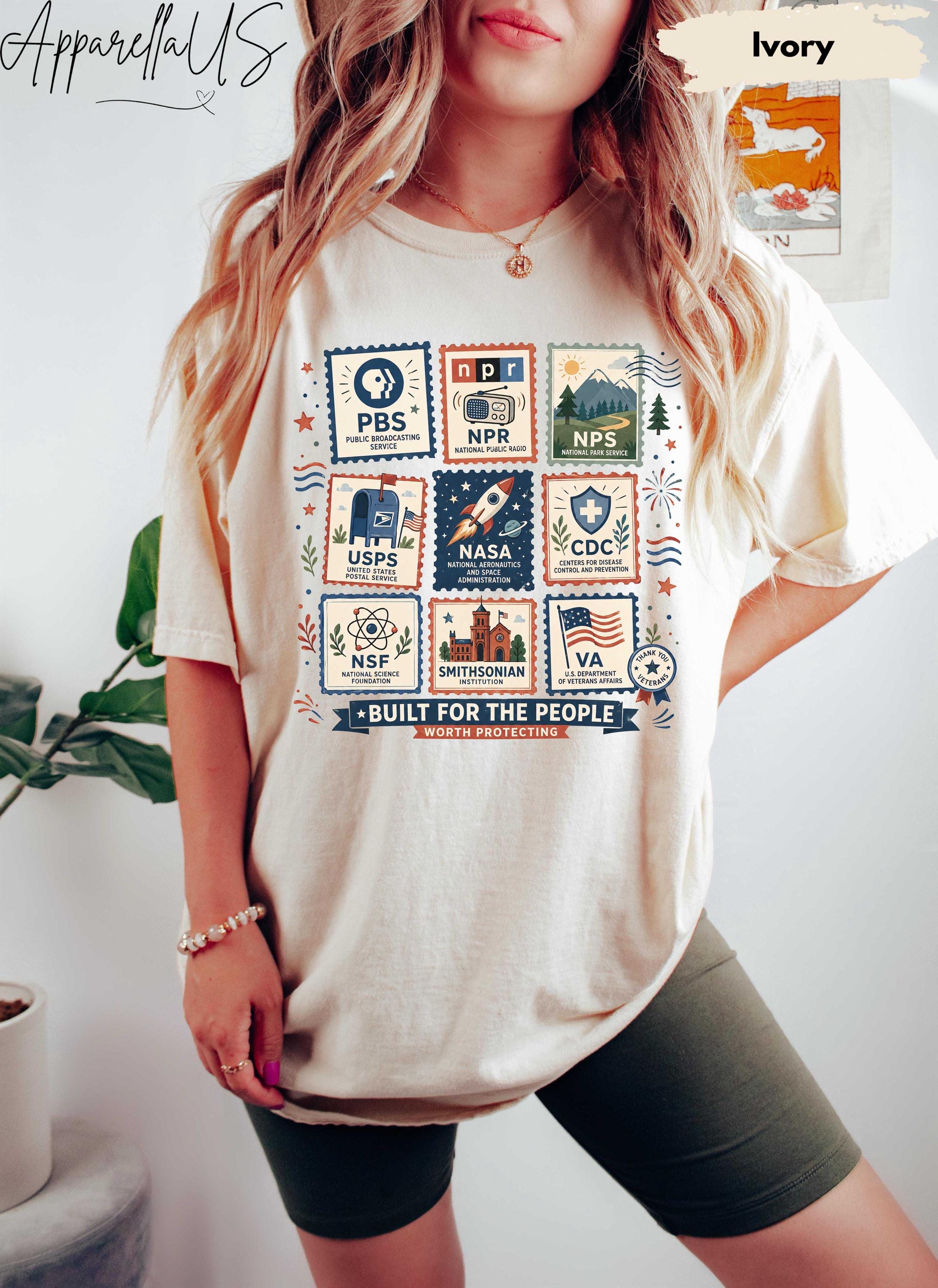 Comfort Colors Built People Liberal Fourth July Tee Pbs Usps Nasa Leftist Protest Tee