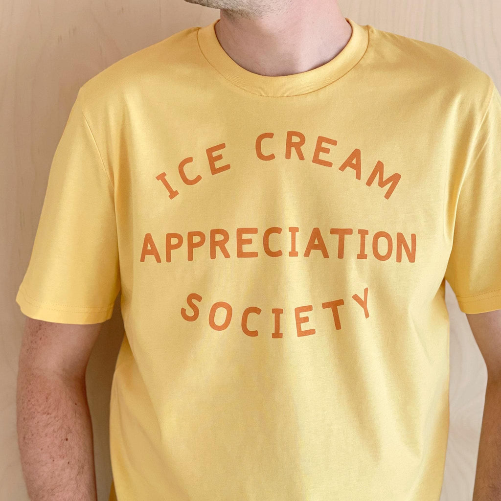 Ice Cream Appreciation Society Yellow Slogan Tee Ice Cream Lovers