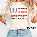 America 250th Fishing Flag Comfort Colors Usa 250 Years Fishing Tee Patriotic Fisherman 4th July Angler