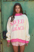 IT2594P-SAVEDBYGRACE | Saved By Grace Puff Print Unisex , , , Long Sleeve Tee