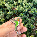 Hummingbird Enamel Pin Ruby-Throated Hummingbird Pin Unisex , , , Long Sleeve Tee