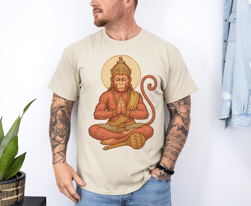 Hanuman Monkey God Strength Tee Hindu Devotion Spiritual Warrior Yoga Courage Inner Power Hanumanji