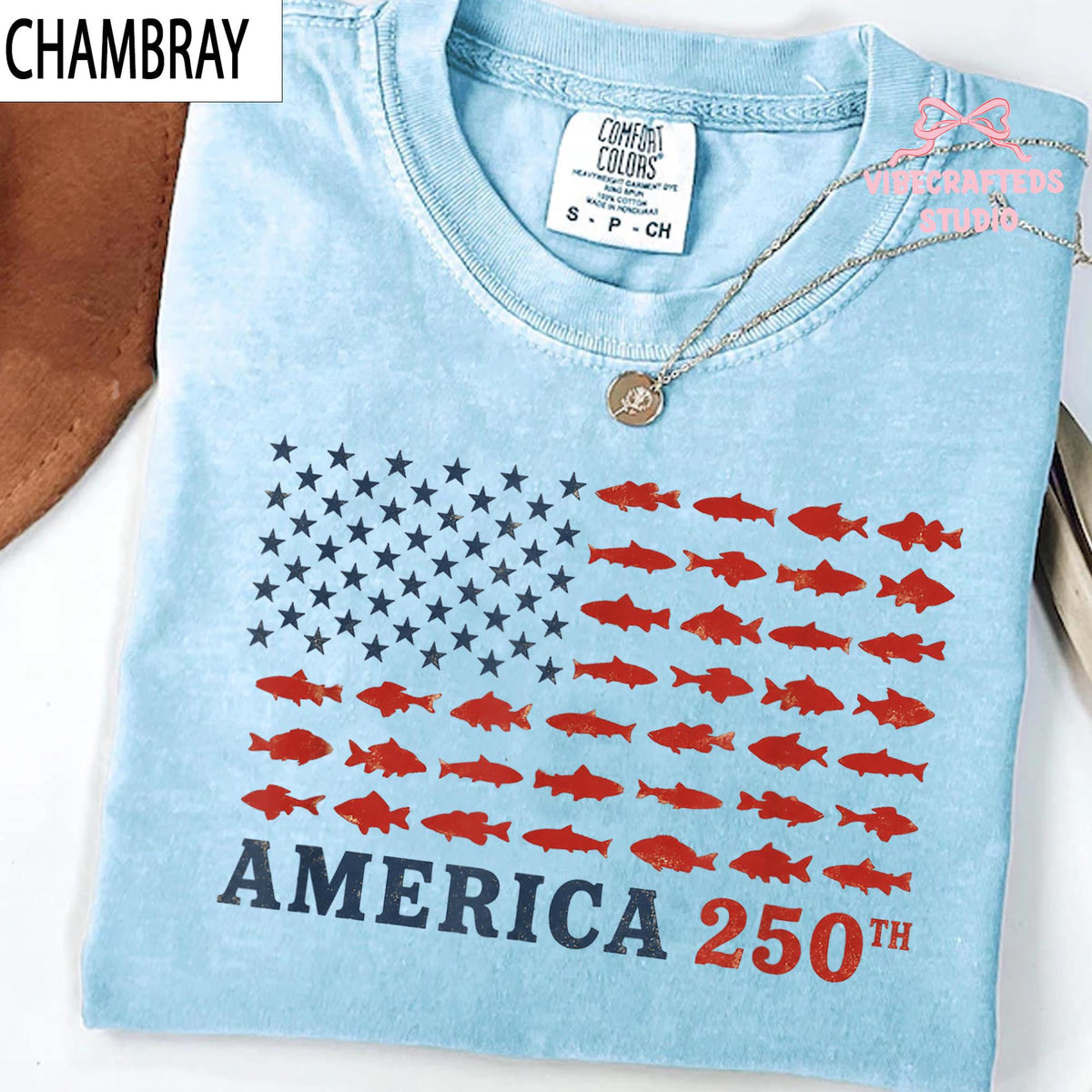 America 250th Fishing Flag Comfort Colors Usa 250 Years Fishing Tee Patriotic Fisherman 4th July Angler