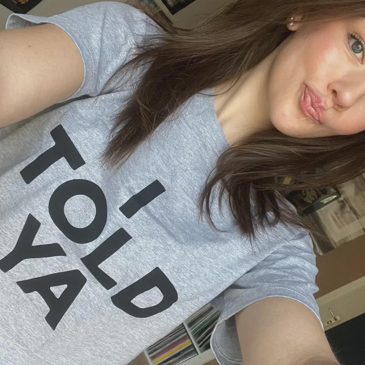 Told Ya Challangers Inspired Organic Heavyweight Handmade Screen Printed Worn Zendaya Grey White