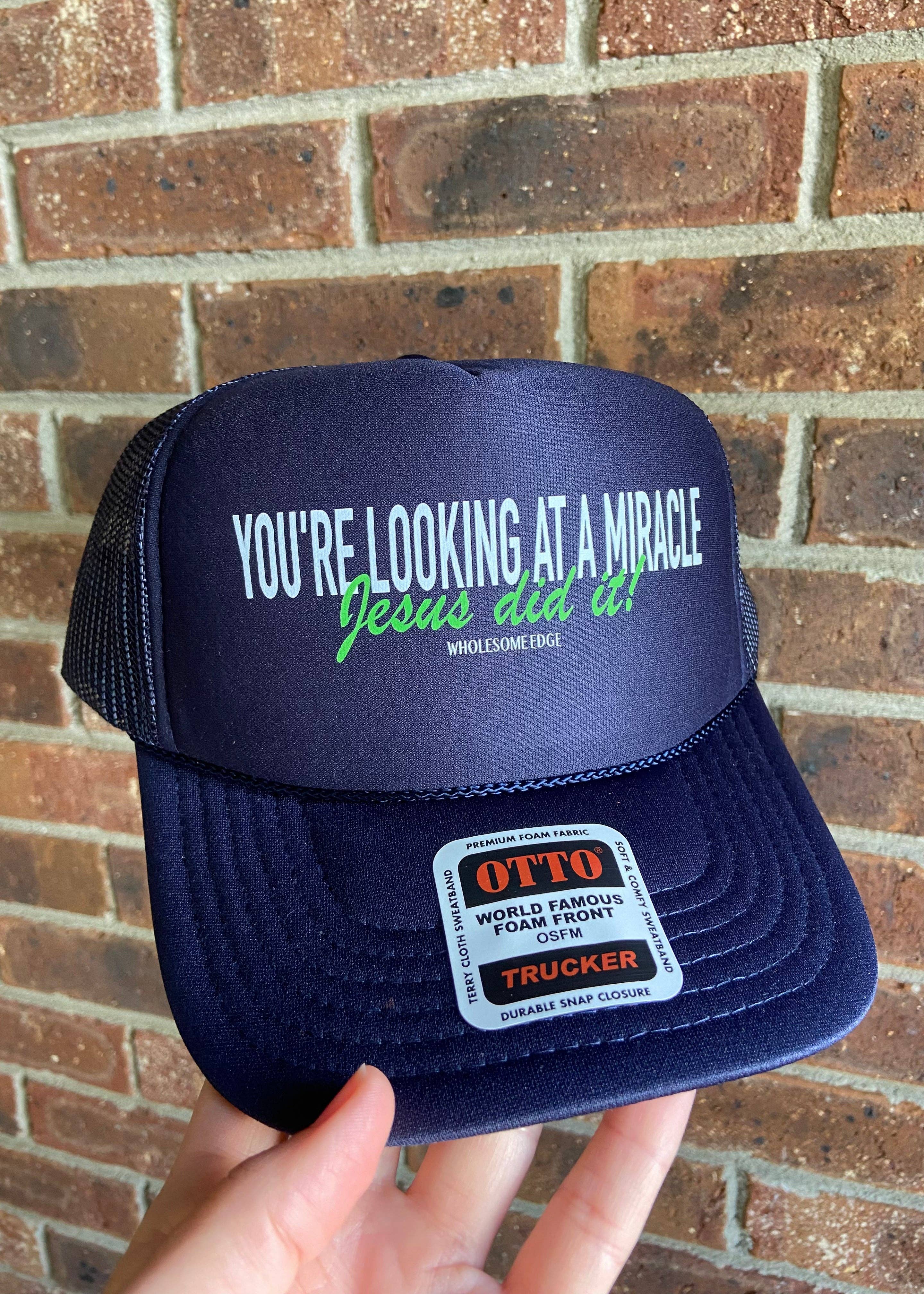 You're Looking At A Miracle - Christian Hat (Green) Unisex , , , Long Sleeve Tee