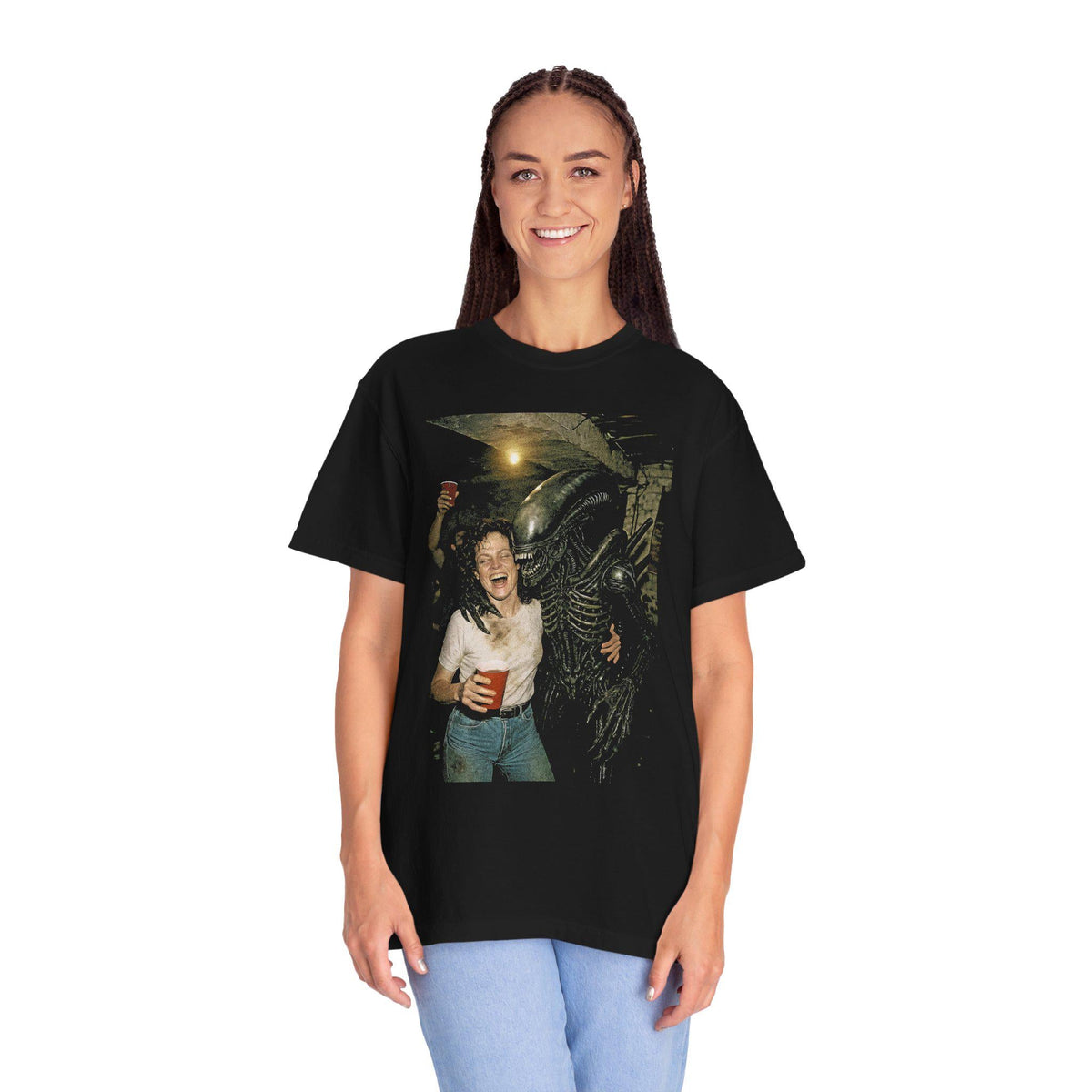Comfort Colors Sigourney Weaver Xenomorph Alien Movie Party Dance Movie Meme Sci-Fi