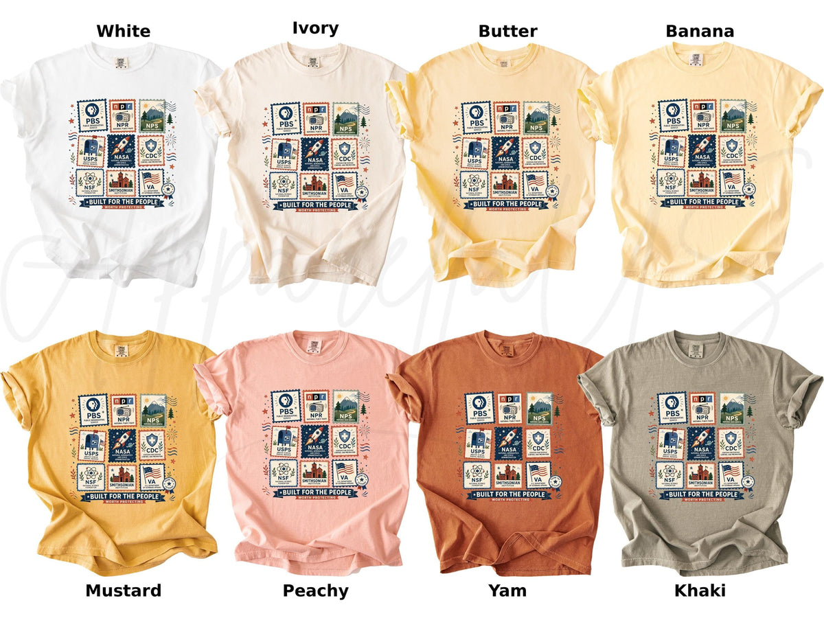 Comfort Colors Built People Liberal Fourth July Tee Pbs Usps Nasa Leftist Protest Tee