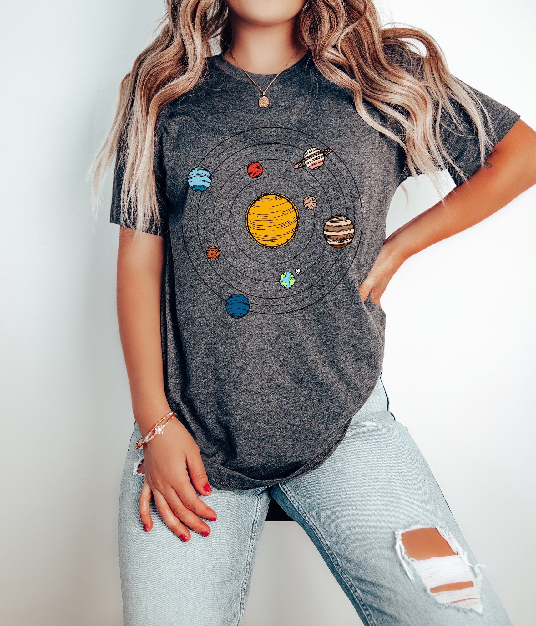 Solar System Printed Wanderers Planets Mons Solar System Tee Solar System