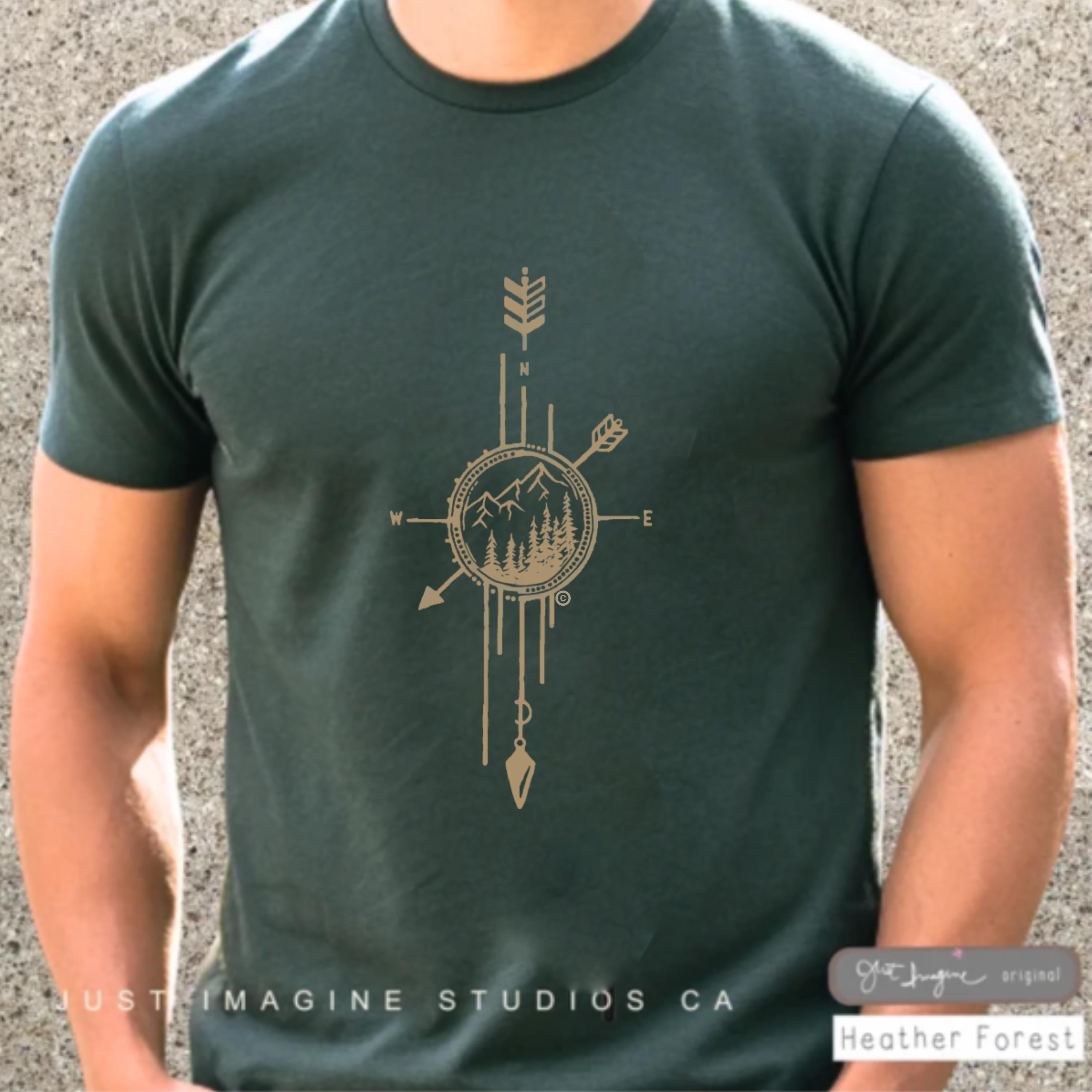 Compass Nature S-4x Camping Tee Outdoors Him Unisex