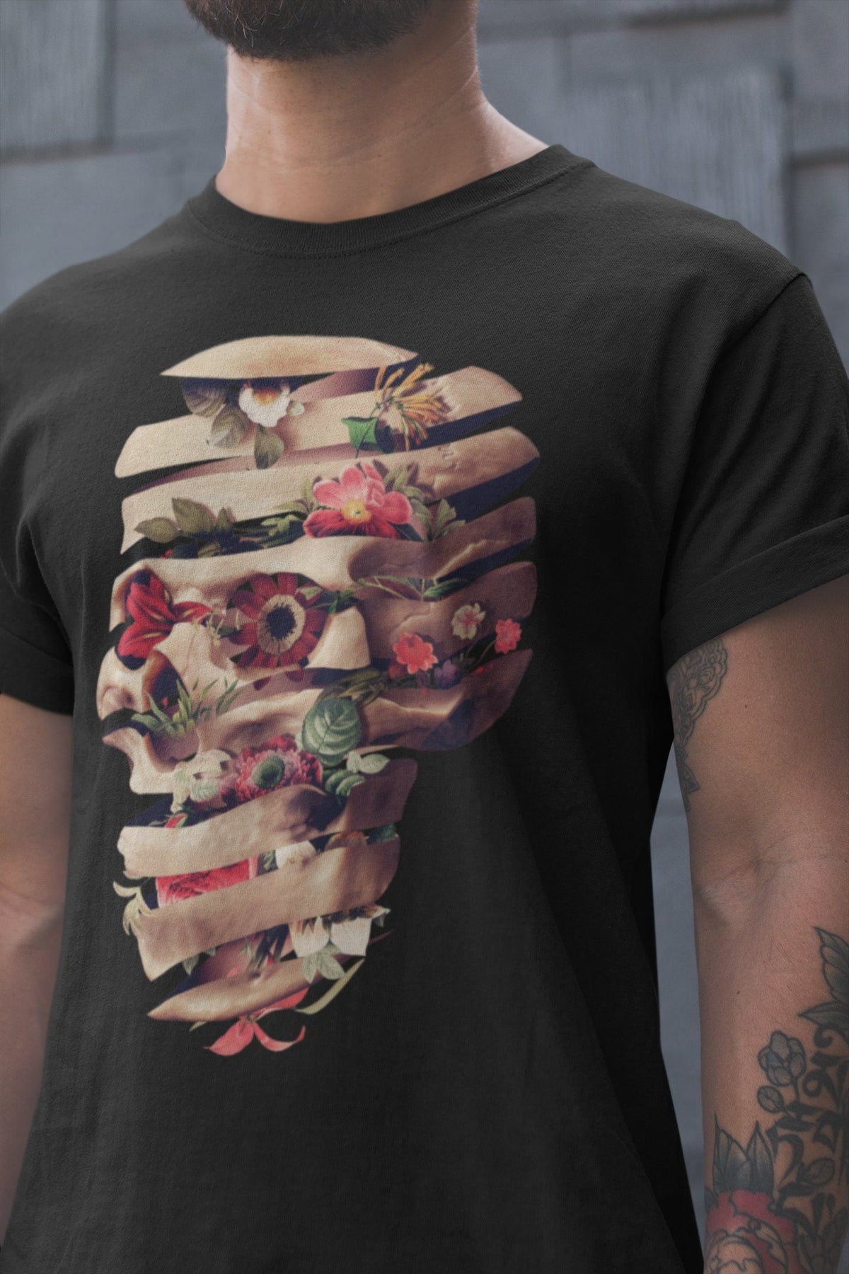 Flower Skull Gothic Sugar Skull Art Unisex