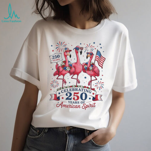 250 Years American Spirit Flamingo Patriotic Party Shirt