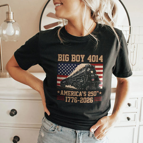 250 Years Big Boy 4014 Train US Flag T Shirt