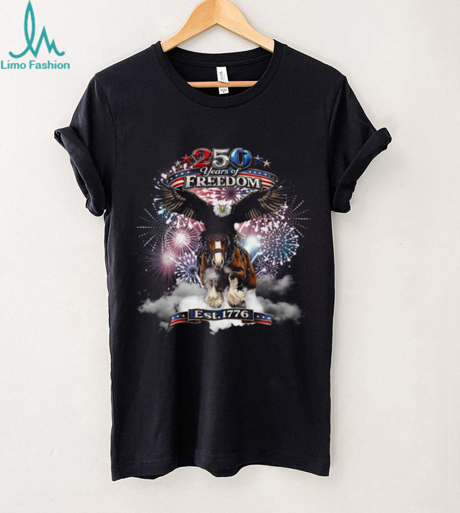 250 Years Of Freedom American Eagle Patriotic Horse Fireworks Shirt