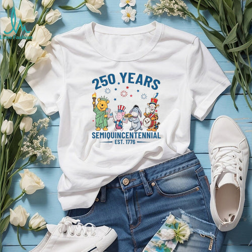 250 Years Semiquincentennial 1776 2026 Pooh & Friends Patriotic T Shirt