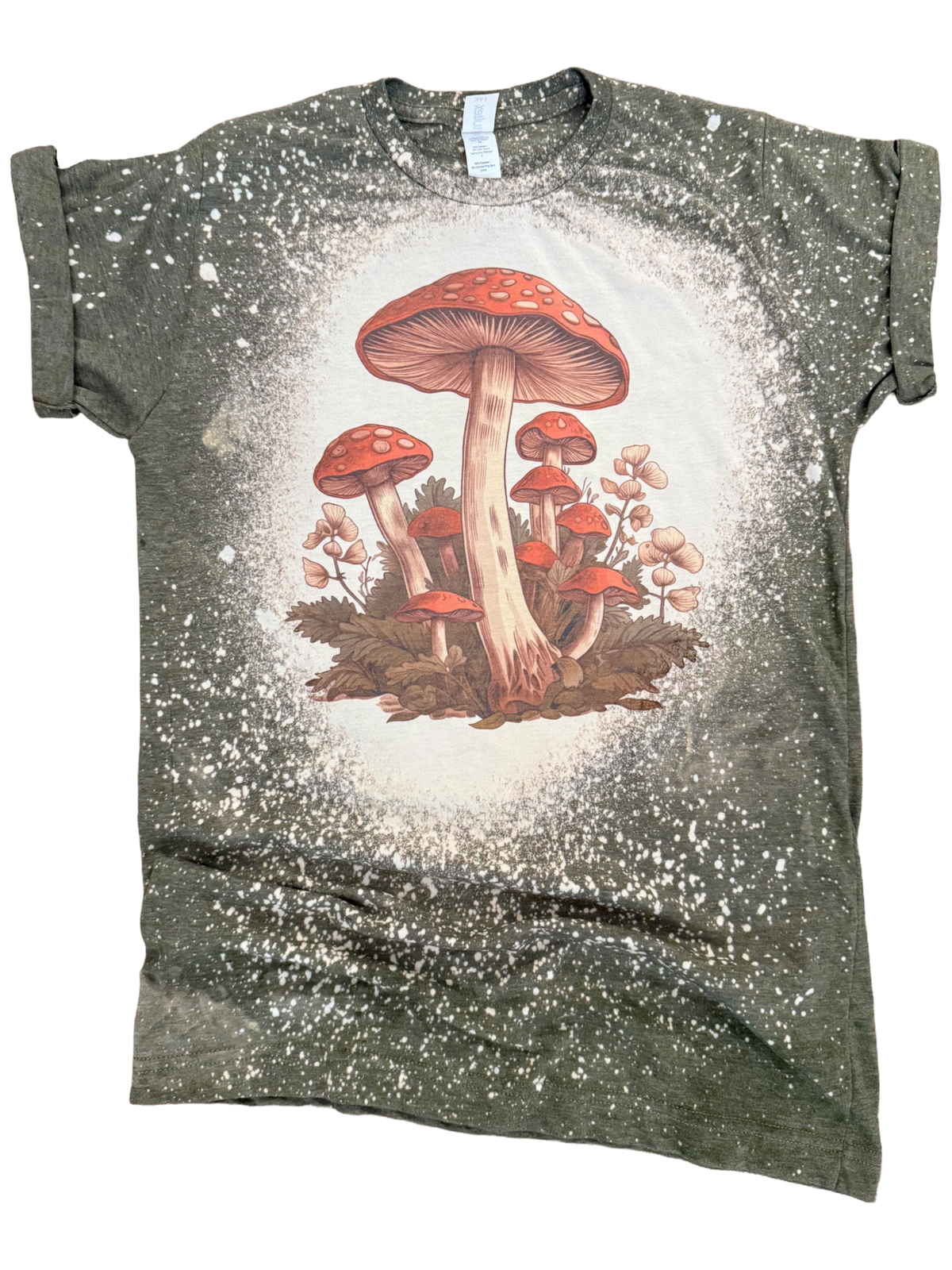 Mushroom Magic Bleached Tee Unisex , , , Long Sleeve Tee