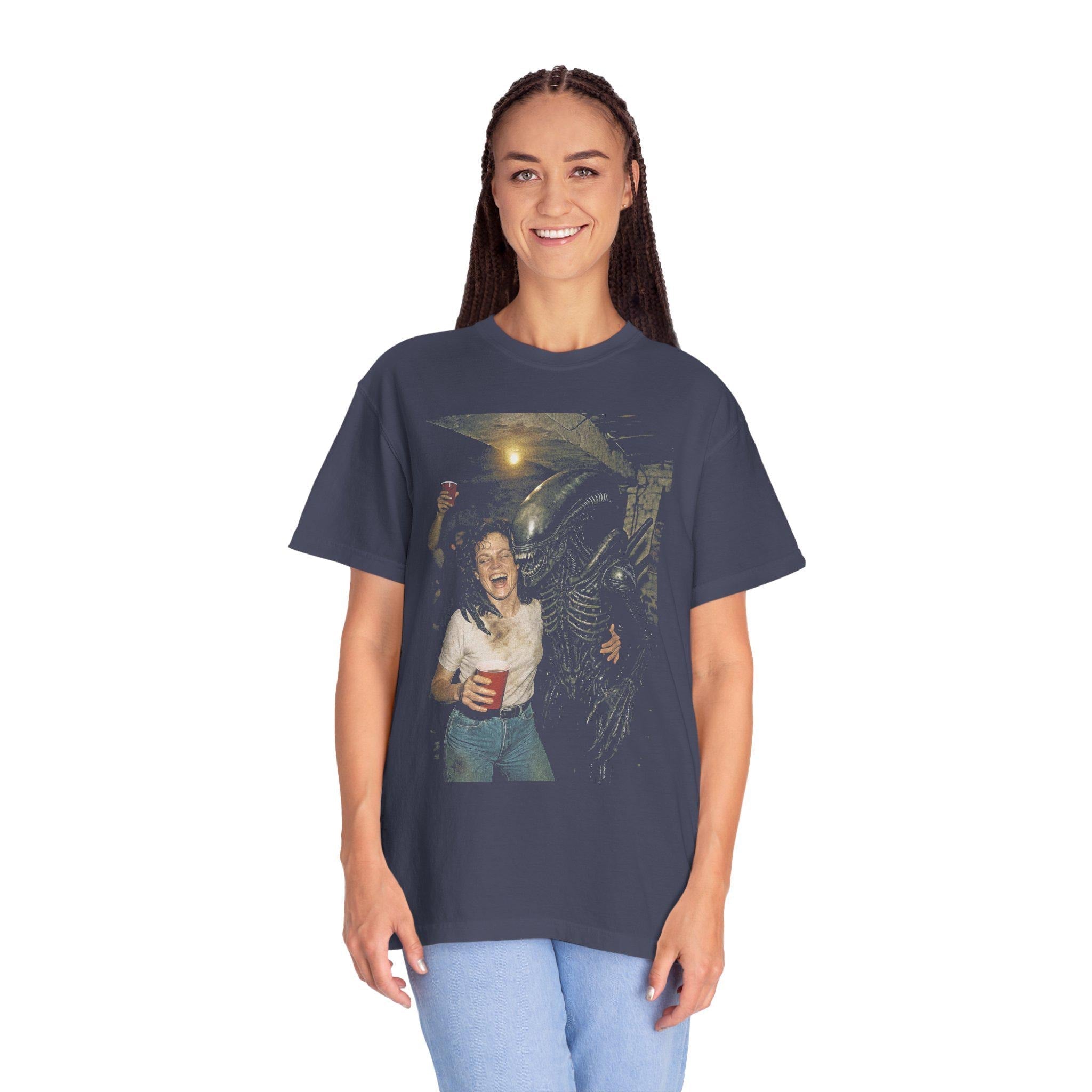 Comfort Colors Sigourney Weaver Xenomorph Alien Movie Party Dance Movie Meme Sci-Fi