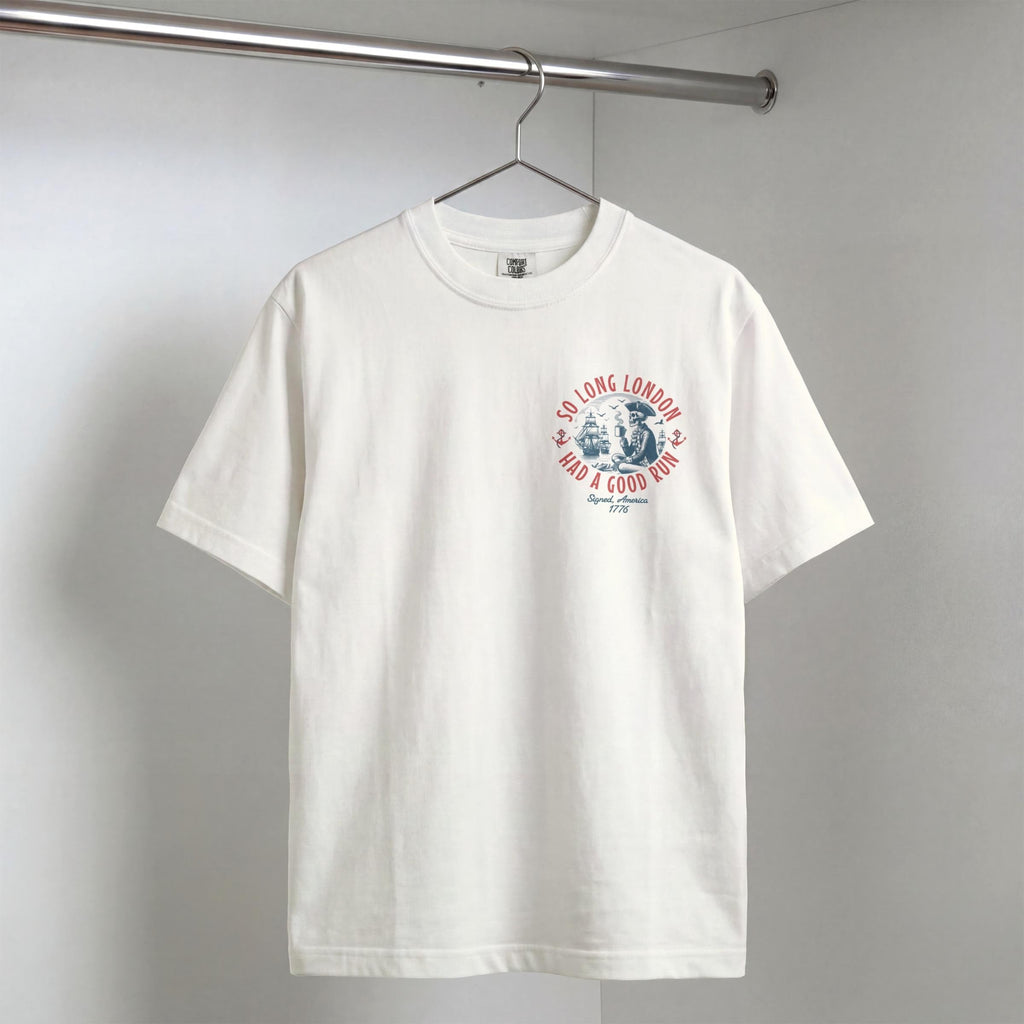 4th July Long London 1776 Front Back Tee Skeleton Patrio Independence Day