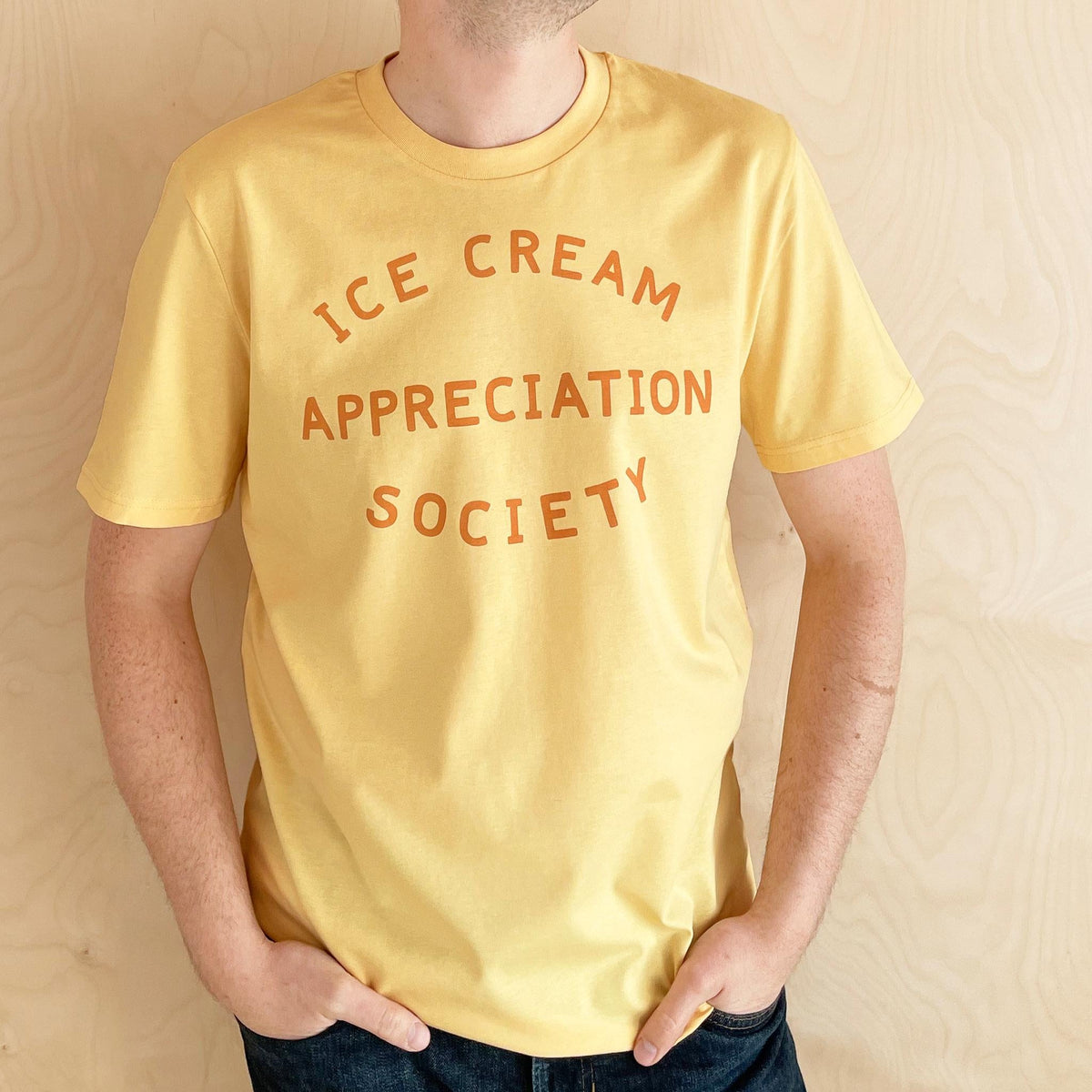 Ice Cream Appreciation Society Yellow Slogan Tee Ice Cream Lovers