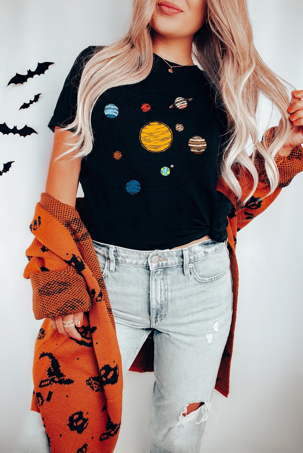 Solar System Printed Wanderers Planets Mons Solar System Tee Solar System