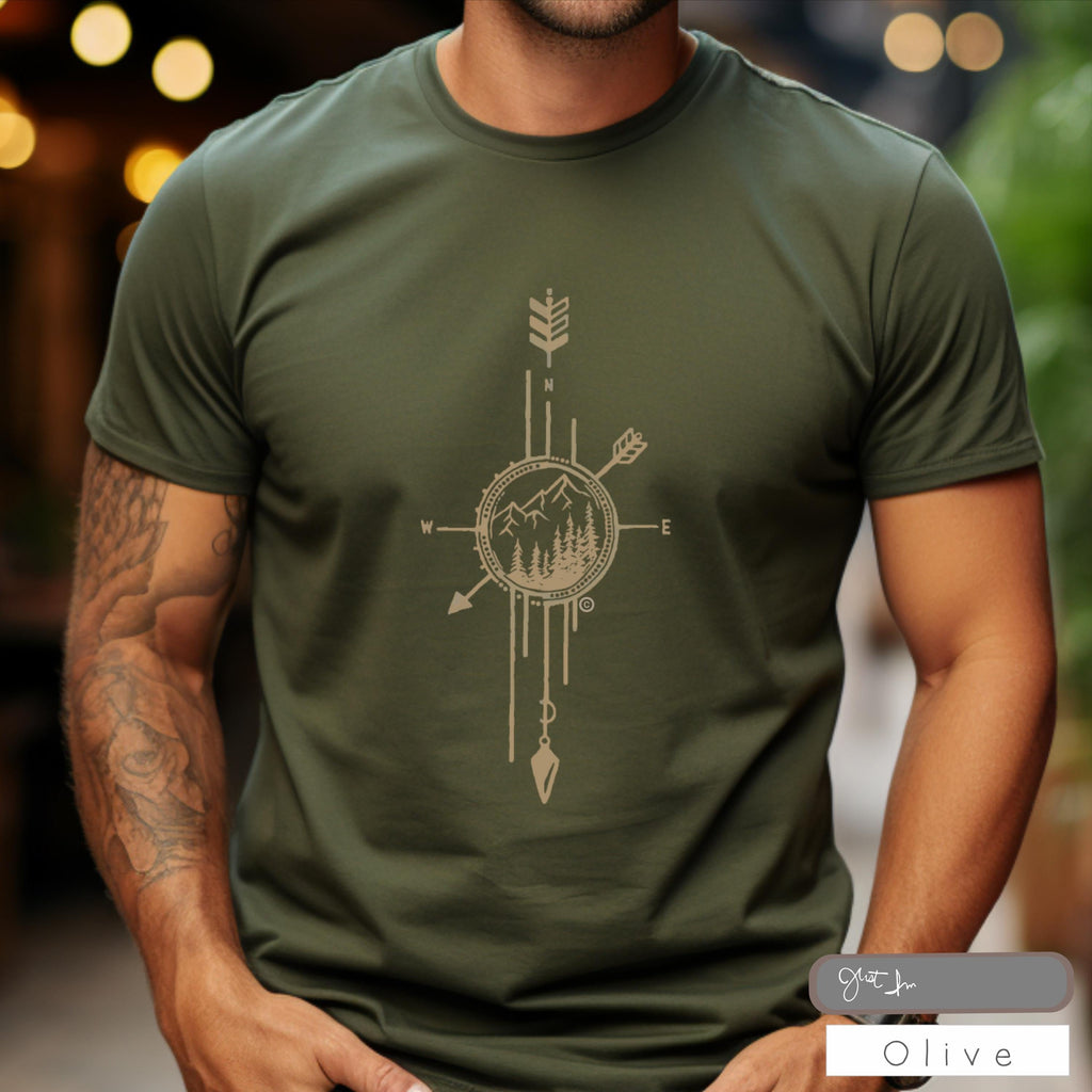 Compass Nature S-4x Camping Tee Outdoors Him Unisex