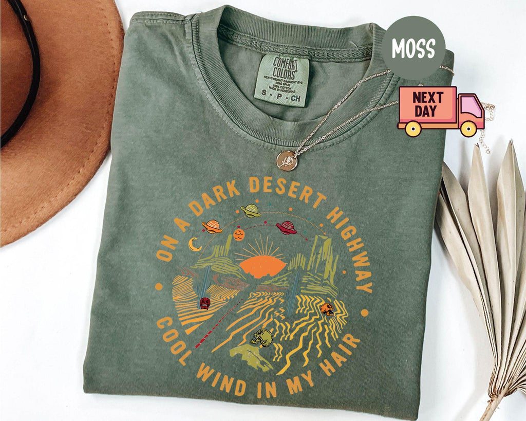 Comfort Colors Dark Desert Highway Retro Adventure Hiking Camping Travel Boho Nature