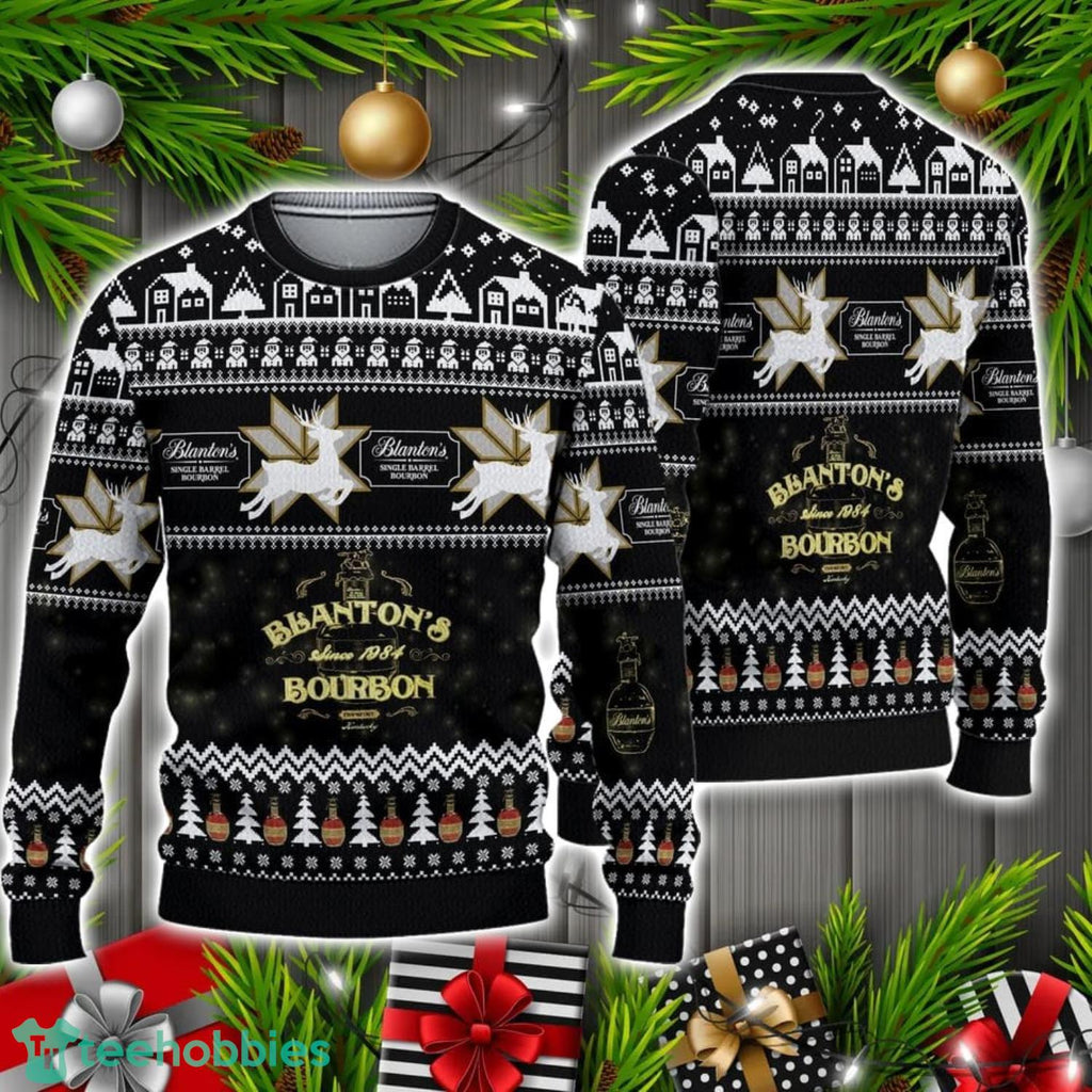 3D Blantons Bourbon Ugly Christmas Sweater Christmas Holiday Gift