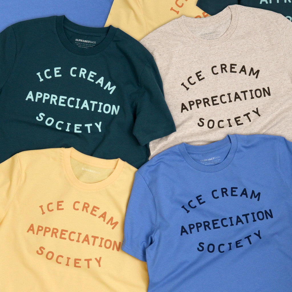 Ice Cream Appreciation Society Yellow Slogan Tee Ice Cream Lovers