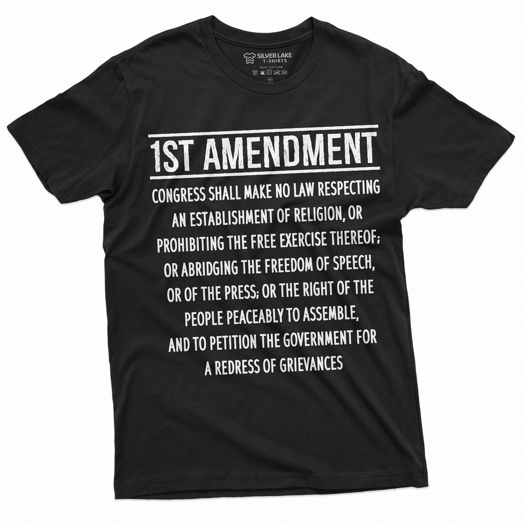 Patriotic Constitution 1st Amendment Freedom Speech Democracy Usa 4th July Tee
