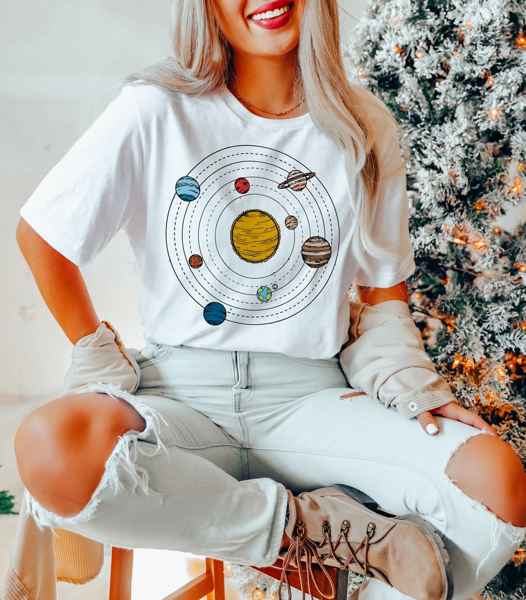 Solar System Printed Wanderers Planets Mons Solar System Tee Solar System