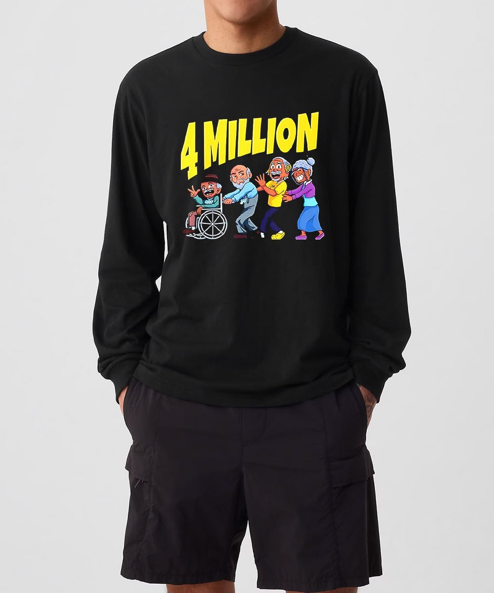 4 Million Subscribers shirt Unisex , , , Long Sleeve Tee
