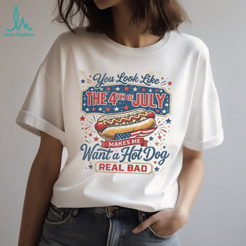 4th of July Patriotic Hot Dog Funny Quote Independence Day Shirt