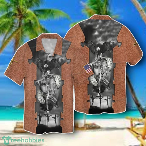 4th Of July Independence Day American Eagle Lion Jesus Hawaiian Shirt Style Gift
