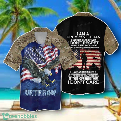 4th Of July Independence Day Memorial Day American Veteran I Am A Grumpy Veteran Hawaiian Shirt Style Gift