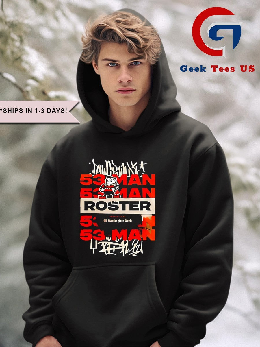 53 Man Roster 2025 Cleveland Browns Unisex , , , Long Sleeve Tee