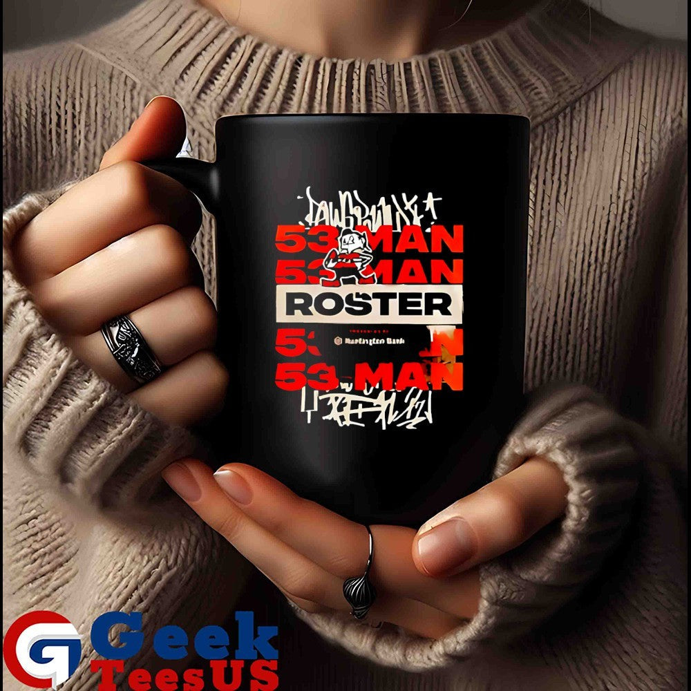 53 Man Roster 2025 Cleveland Browns Unisex , , , Long Sleeve Tee