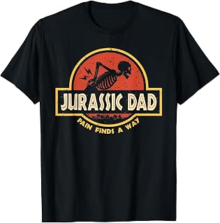 Jurassic Dad Pain Finds A Way Funny Back Pain Skeleton Unisex , , , Long Sleeve Tee