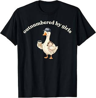 Funny Dad Goose Cute Outnumbered By Girls Fathers Day Unisex , , , Long Sleeve Tee