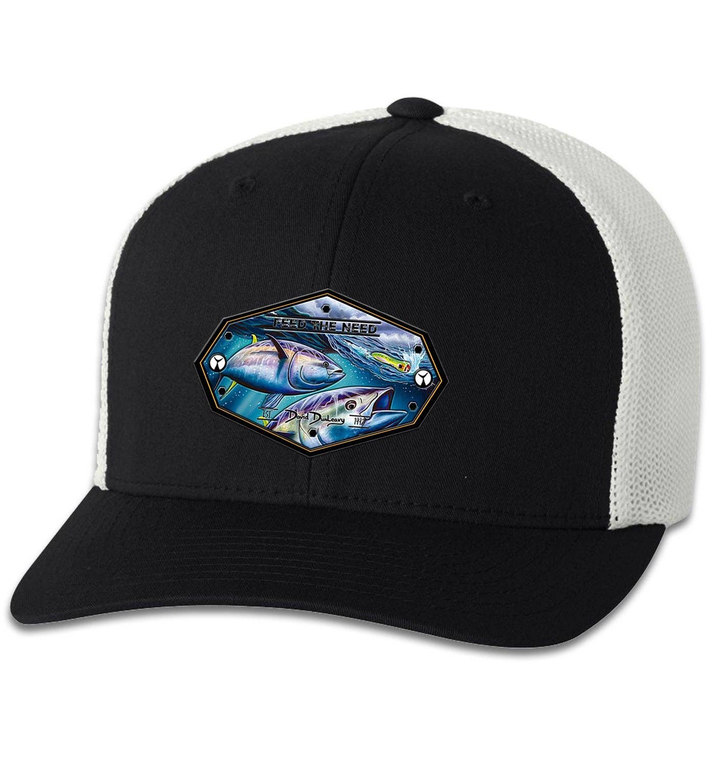 Bluefin Tuna 6 Panel Trucker Flexfit Black White Hat Unisex , , , Long Sleeve Tee