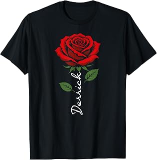 Derrick Red Flower Art First Name for Men Kids Boys Unisex , , , Long Sleeve Tee
