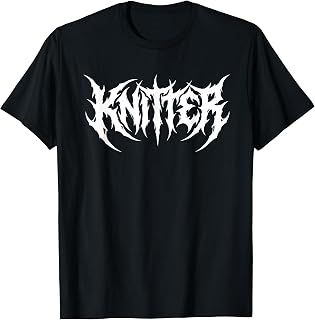 Knitter Heavy Metal Gothic Lettering Unisex , , , Long Sleeve Tee