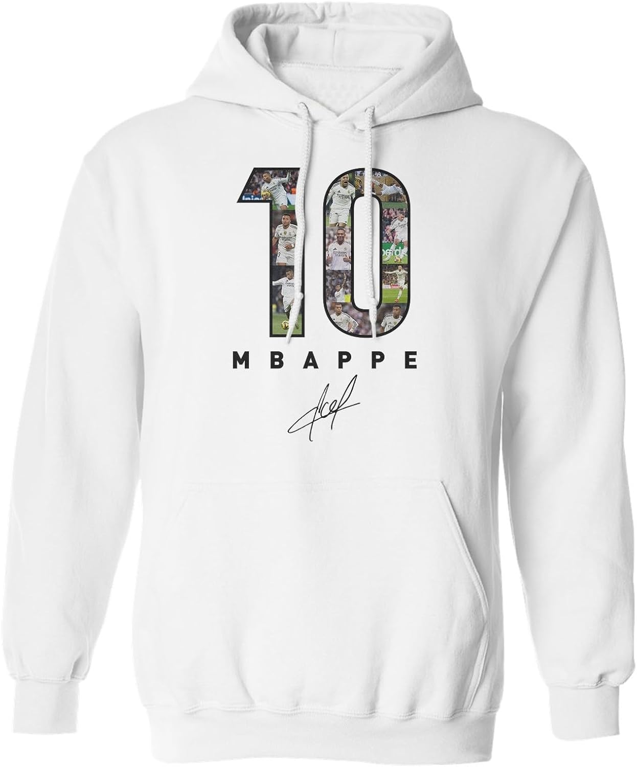 Mbappe-Inspired 10 Collage Graphic - Madrid Tribute Unisex Hooded Unisex , , , Long Sleeve Tee