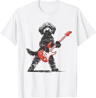 Goldendoodle Rock Playing Guitar Unisex , , , Long Sleeve Tee
