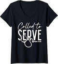 Women's Called to Serve Christian Nurse Faith Medical Workers V-Neck Unisex , , , Long Sleeve Tee