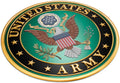 Official United States Army Seal 3D Sticker: Raised 3D Car Decals, Waterproof Military Bumper Stickers, Patriotic US Army Emblem for Trucks & Laptops (3" Green & Gold)