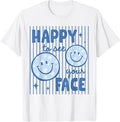 Happy to See Your Face Smile Face Teacher Kid Back to School Unisex , , , Long Sleeve Tee