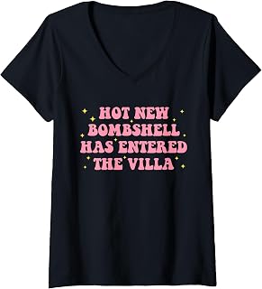 Women's Hot New Bombshell, Has Entered The Villa, Hot V-Neck Unisex , , , Long Sleeve Tee