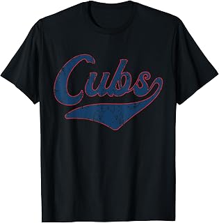Cubs Vintage Retro Style, Classic 70s & 80s Cubs Unisex , , , Long Sleeve Tee