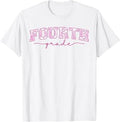 Back to School 4th Fourth Grade Toile Pink Floral Teacher Unisex , , , Long Sleeve Tee